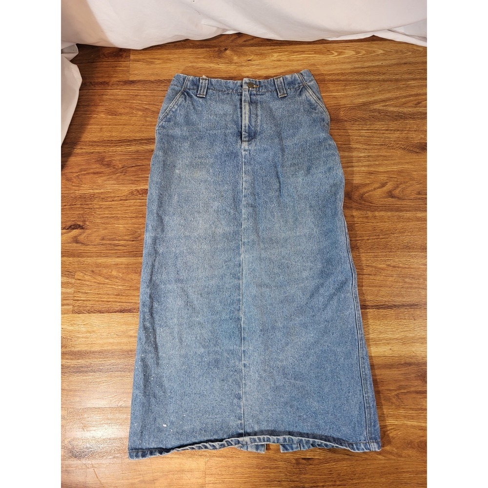 Vintage Claudio Nucci Denim Jean Midi Skirt Size 5-6 Distressed
